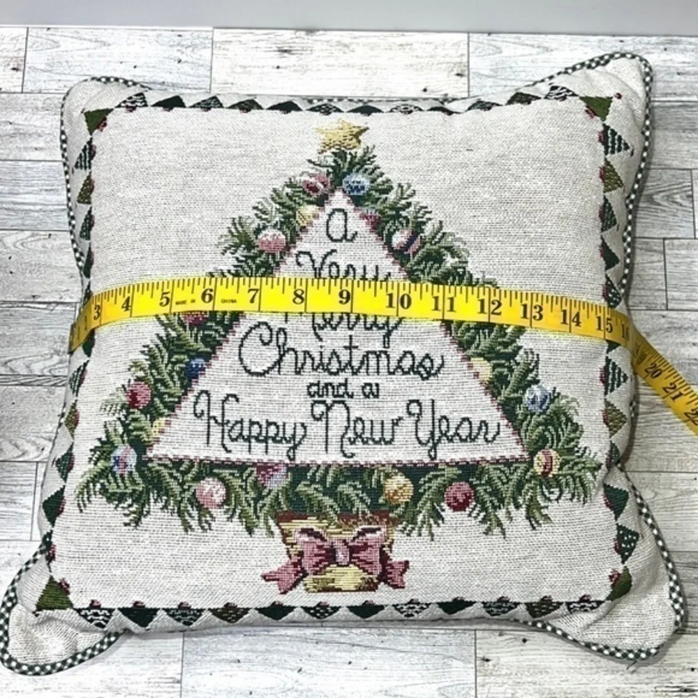 Christmas and New Year Decorative Square Throw Pillow